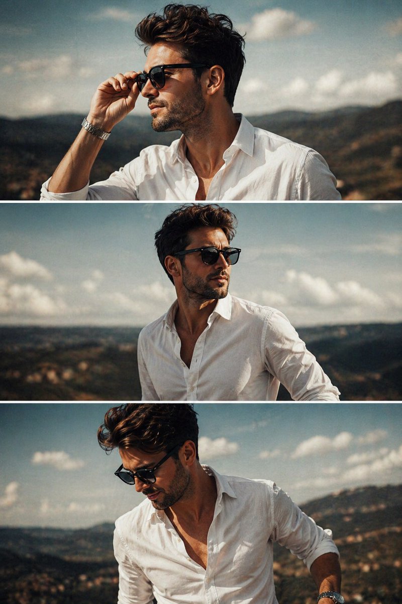 High Contrast Cinematic Triptych — Sora 2 Prompt