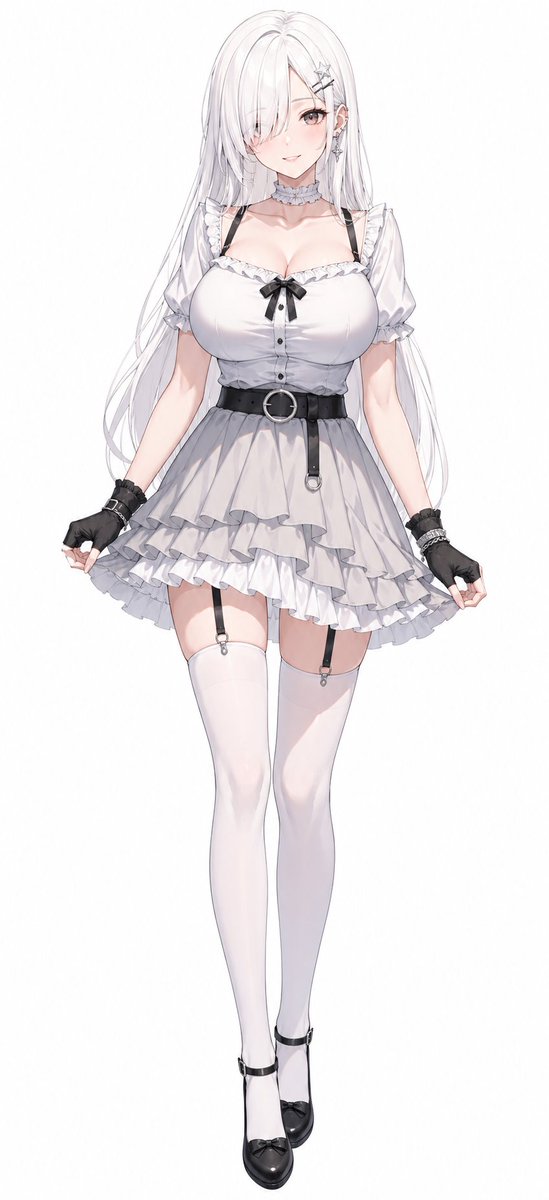 Monochrome Gothic Anime Dress Girl — Sora 2 Prompt