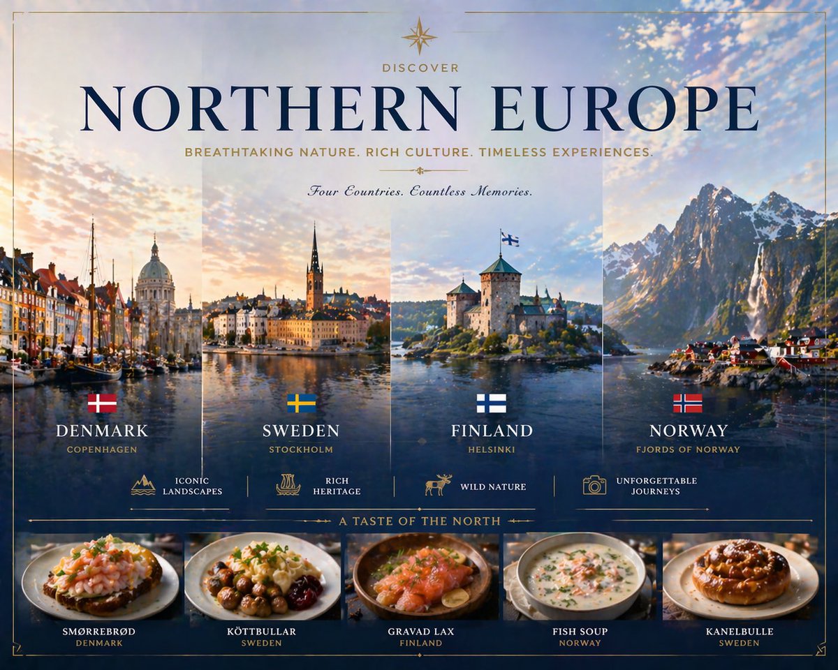 Nordic Luxury Travel Poster — Sora 2 Prompt