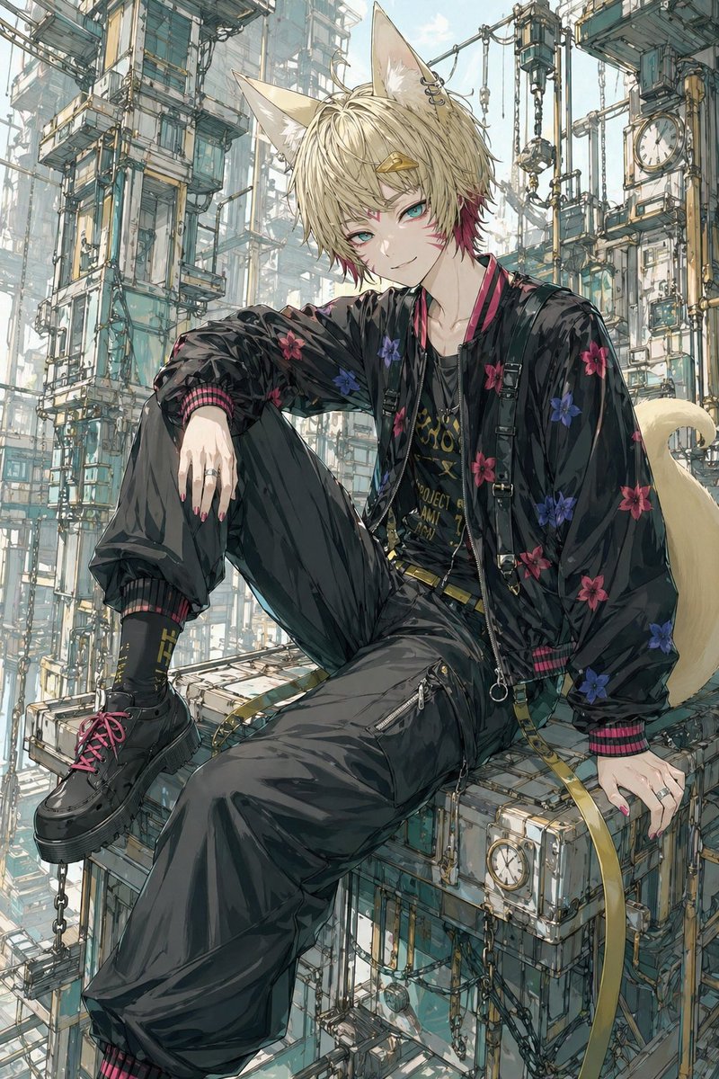 Steampunk Fox Boy Anime Prompt — Urban Fantasy Character Art