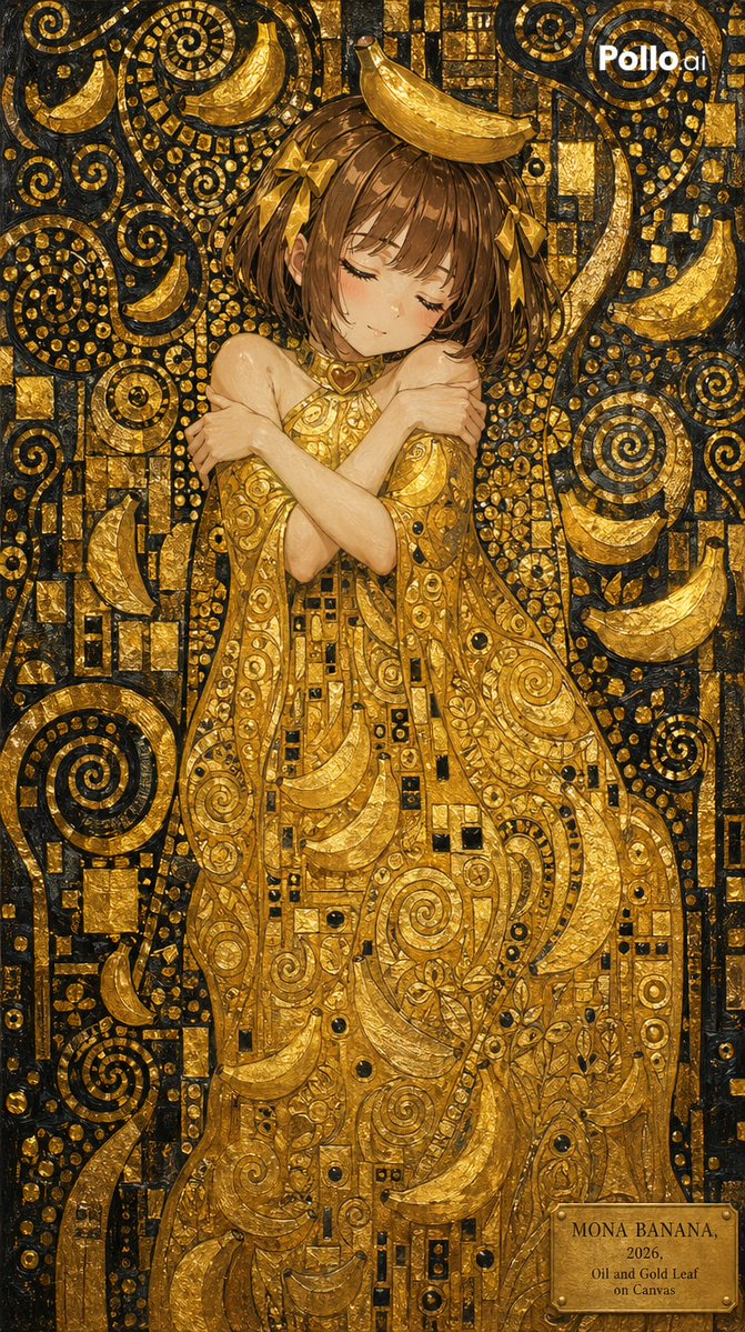 Klimt-Style Character Art — Banana Ornament Sora 2 Prompt