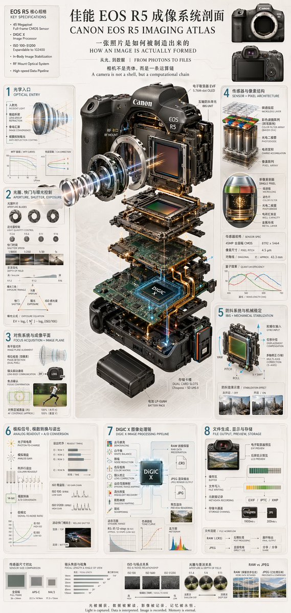 Camera Exploded View Infographic — Sora 2 Prompt