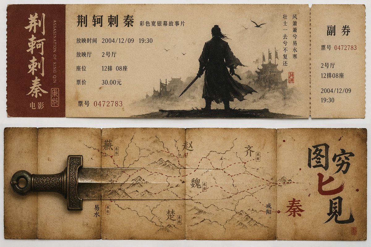 Retro Movie Ticket Stub — Sora 2 Prompt