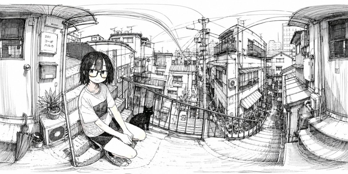 Tokyo Alley Ink 360 Panorama — Sora 2 Prompt