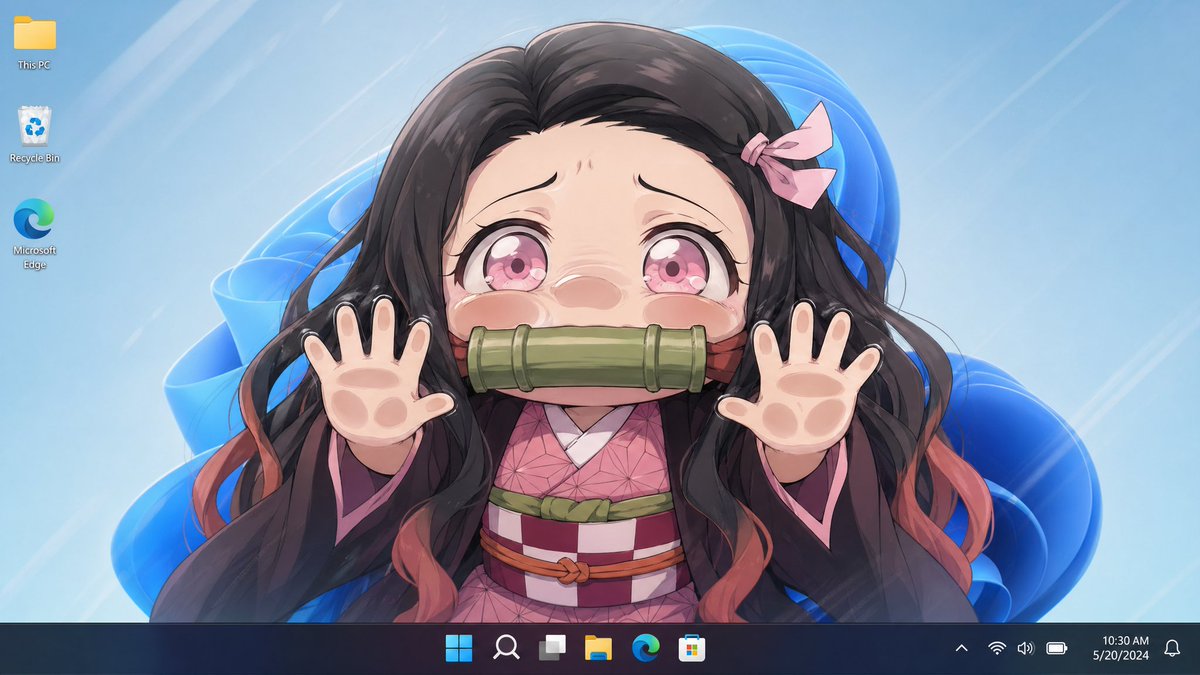 Anime Desktop Wallpaper Screenshot — Windows 11 Sora 2 Prompt
