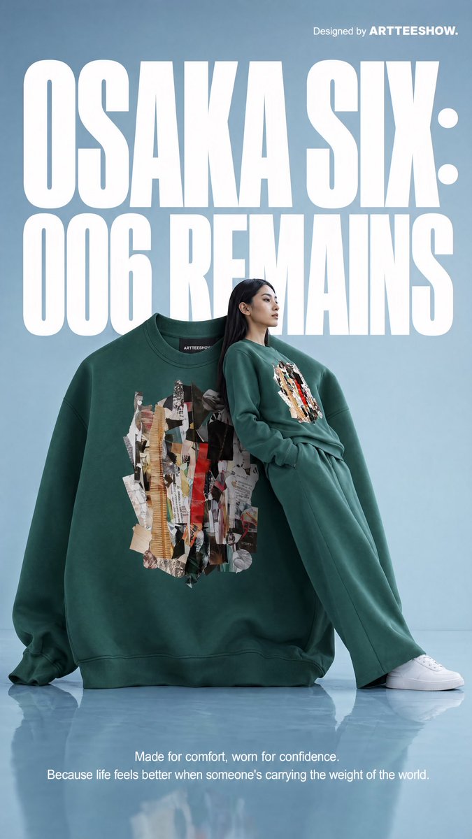 Surreal Editorial Osaka Six Hoodie Ad — Studio Fashion Prompt