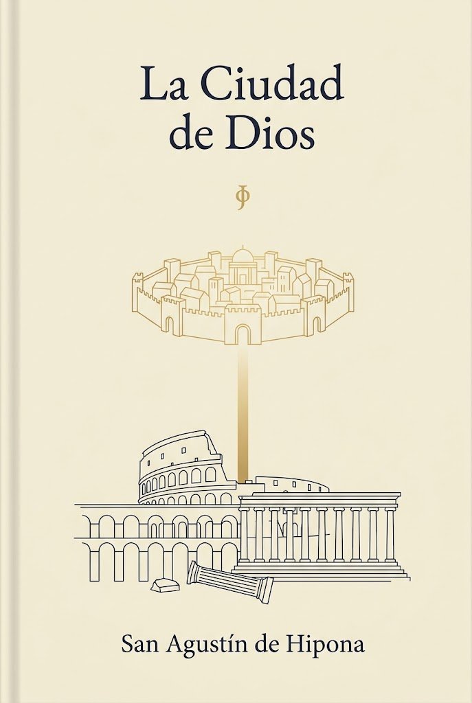 Minimalist City of God Book Cover Prompt — Elegant Classical Design