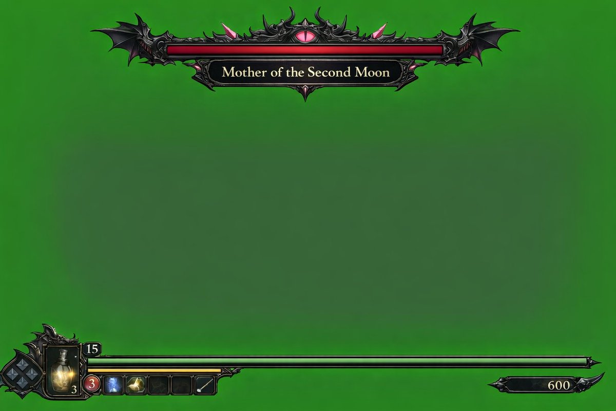 Green Screen Dark Fantasy Game HUD — Sora 2 Prompt