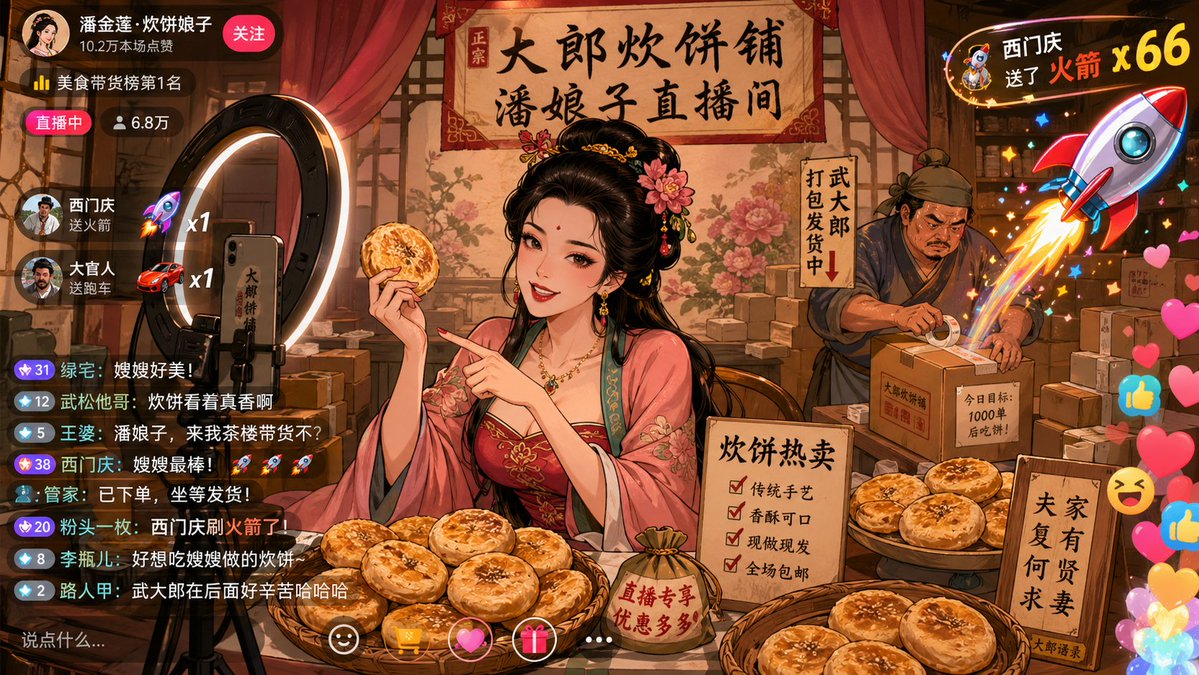 Historical Figure Live Commerce Stream — Sora 2 Prompt
