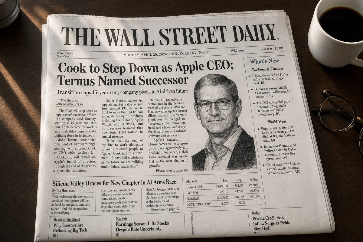 Photorealistic Business Daily Front Page — Sora 2 Prompt
