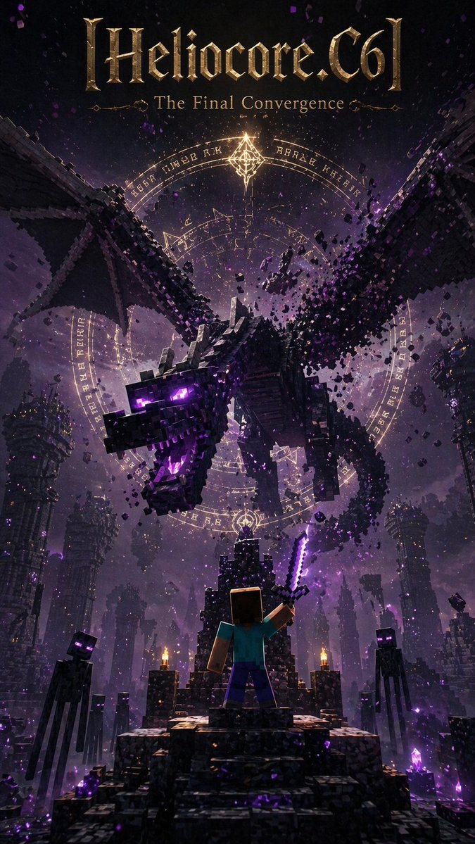 Minecraft Ender Dragon Dark Fantasy Poster Prompt