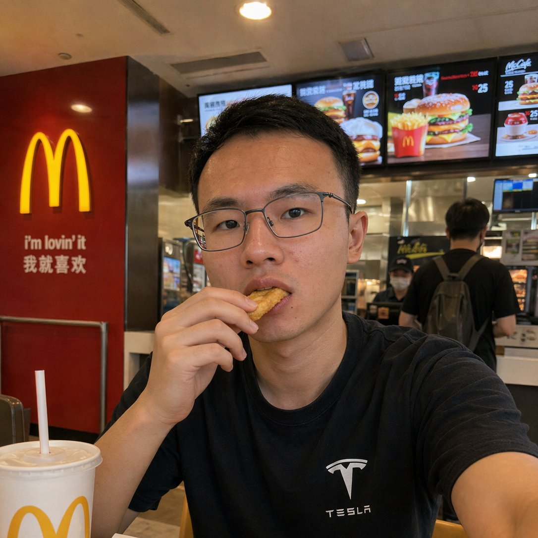 Realistic Blurred-Face McDonald's Selfie — Sora 2 Prompt