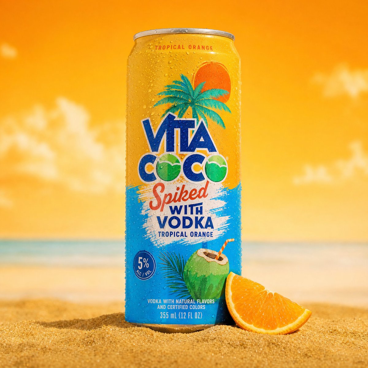Tropical Beach Beverage Can Product Photography — Sora 2 Prompt