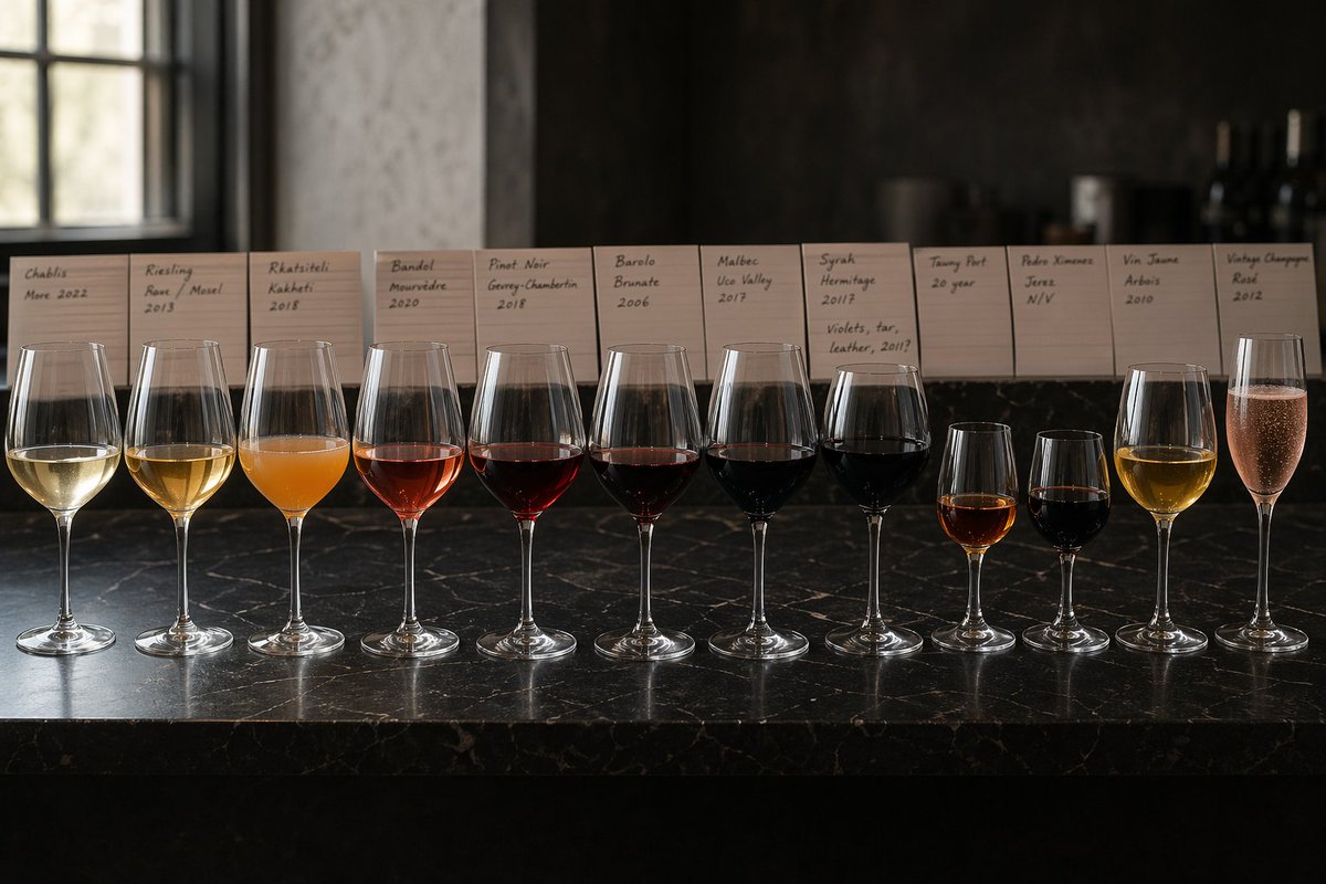 12-Wine Sommelier Lineup — Sora 2 Prompt