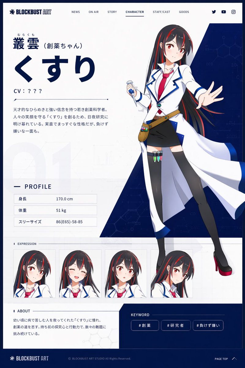Anime Character Profile Webpage Template — Sora 2 Prompt