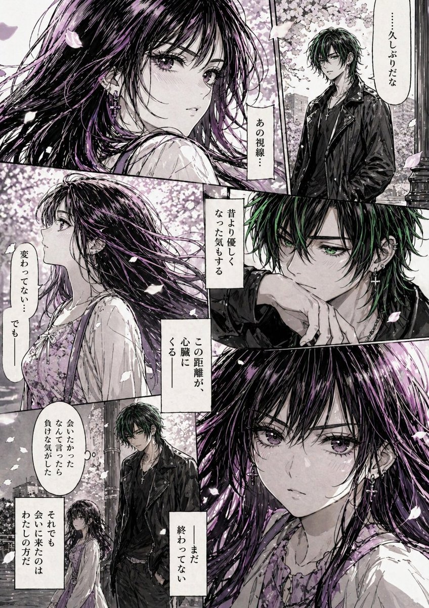Hardboiled Sakura Reunion Manga Page — Sora 2 Prompt