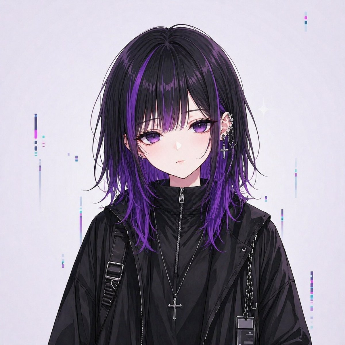 Goth Street Anime Avatar — Square Social Media Icon