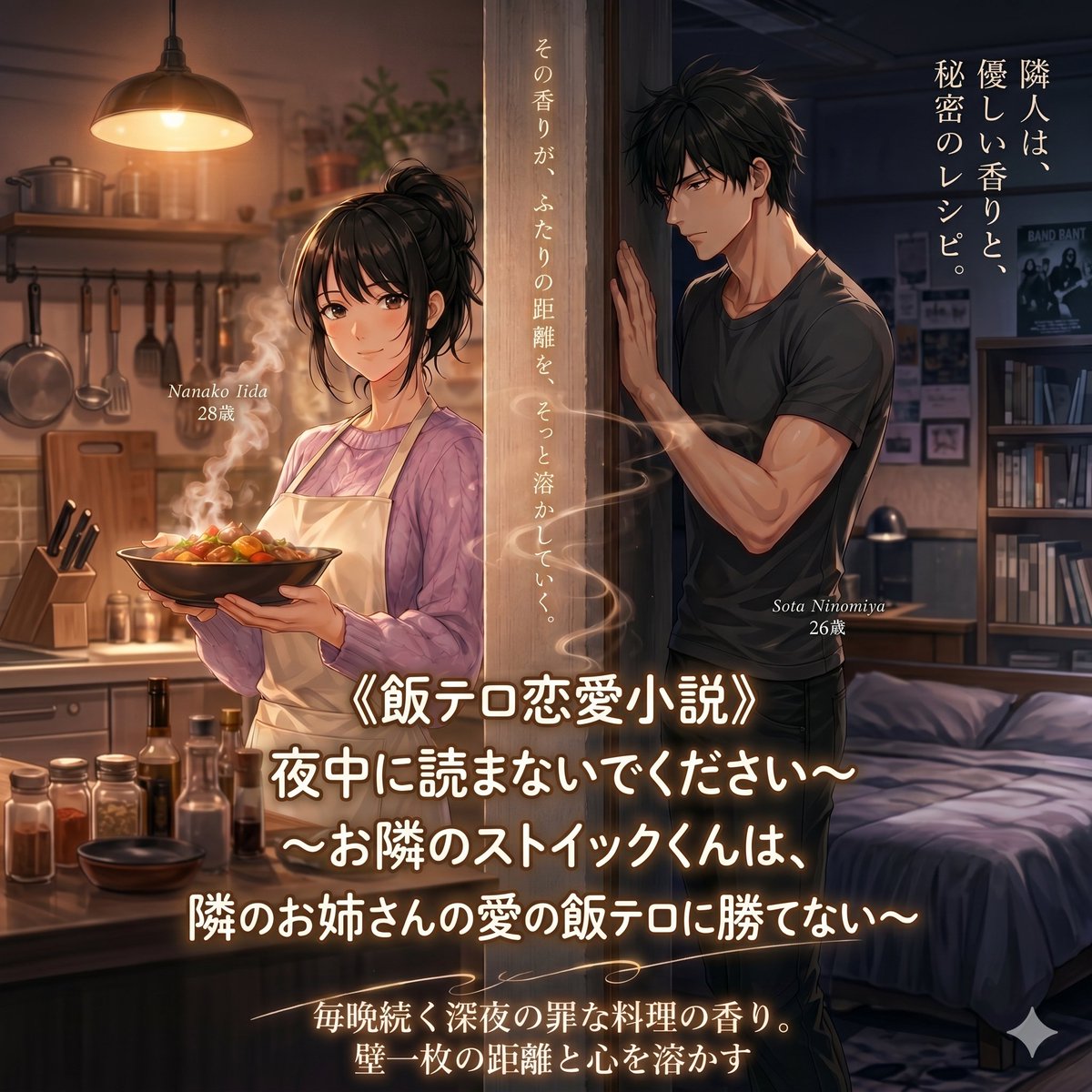 Anime Light Novel Cover — Apartment Wall Romance Sora 2 Prompt