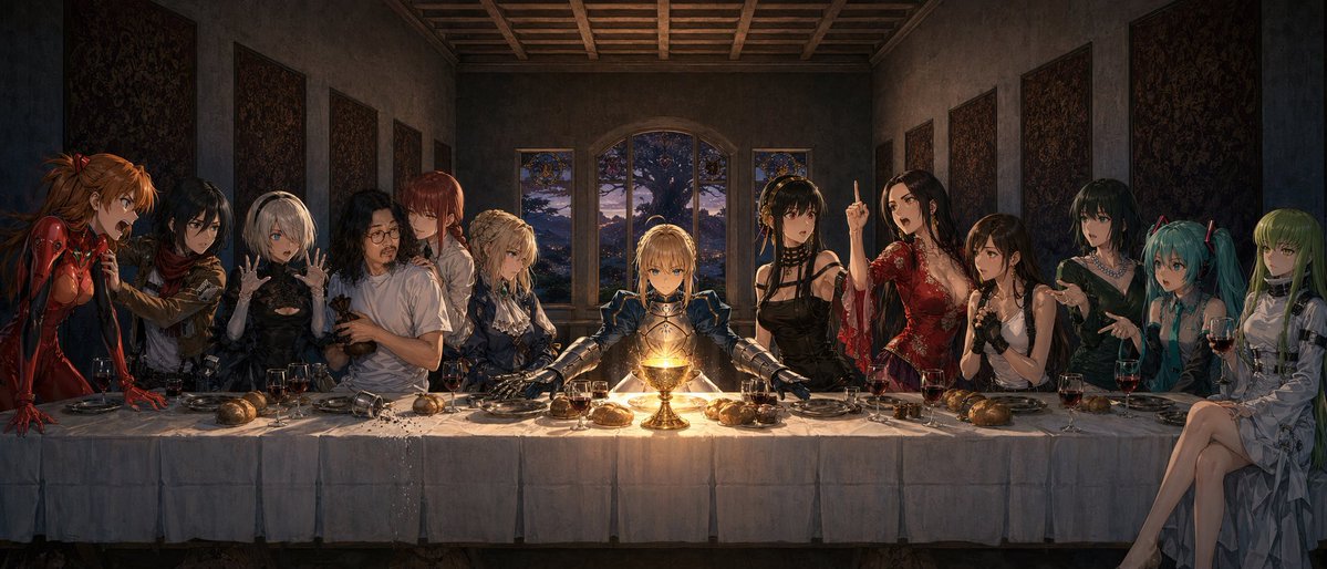 Epic Anime Last Supper Banquet — AI Prompt