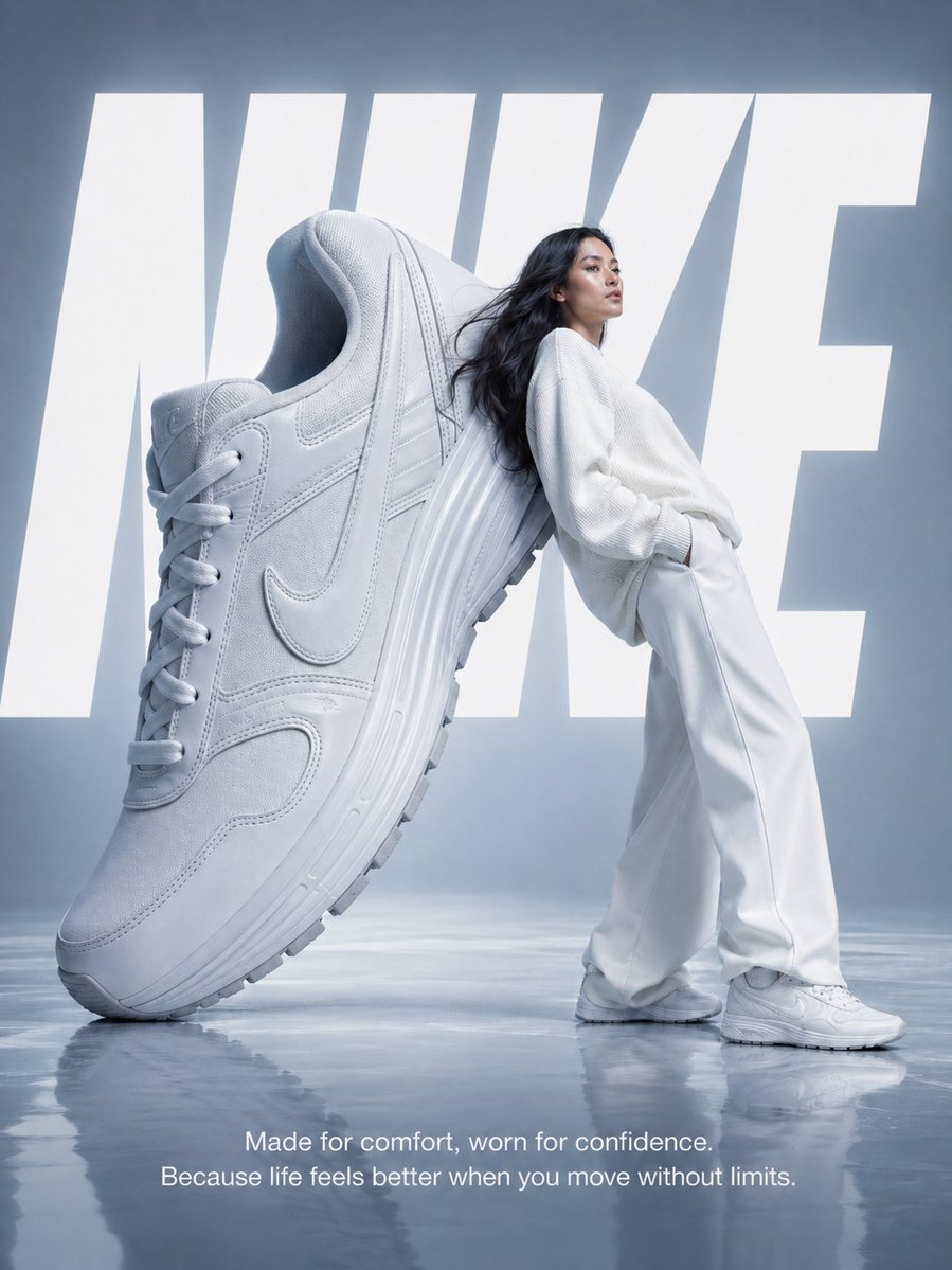 Surreal Nike Poster Prompt — High-Fashion Ad Generation