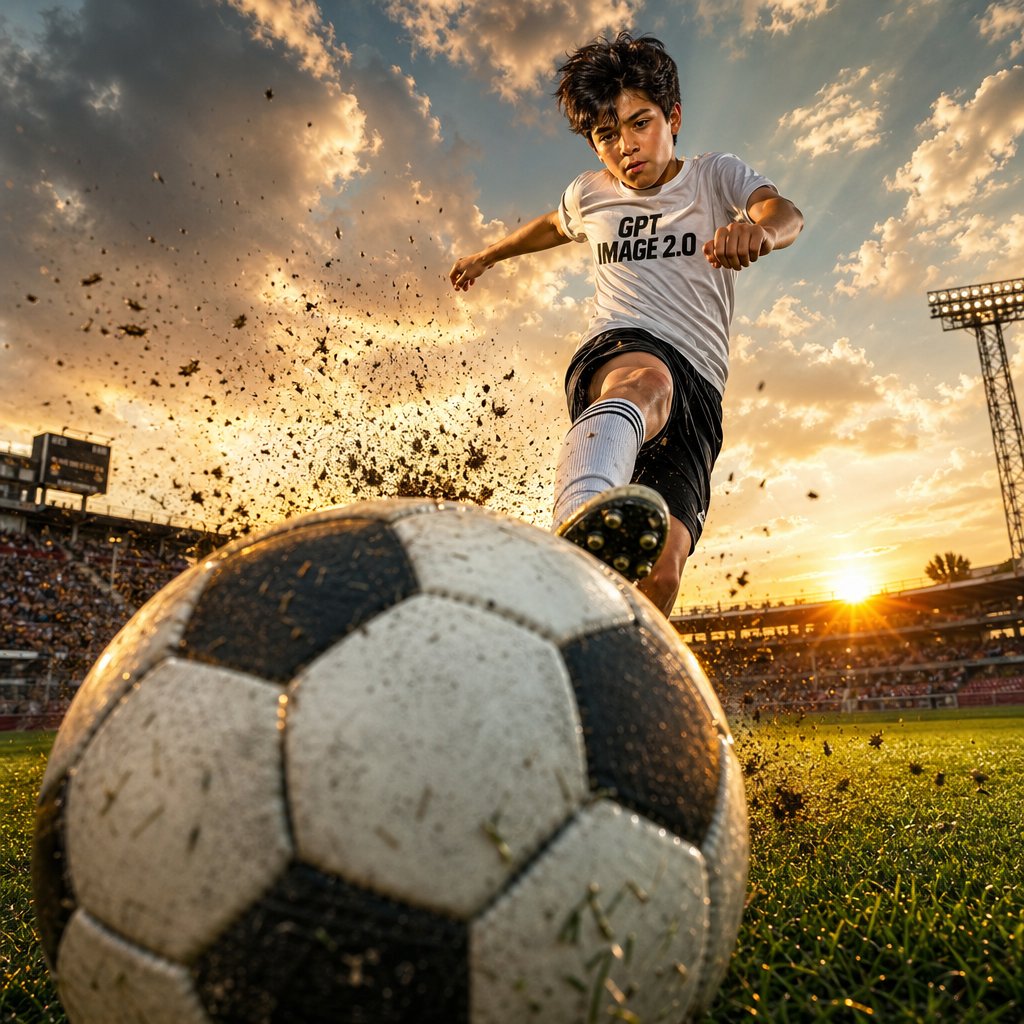 Dramatic Soccer Action Shot — Cinematic Sora 2 Prompt