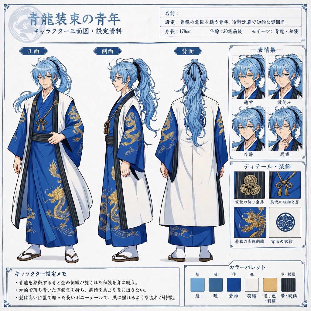 Custom Anime Character Design Sheet — Sora Prompt