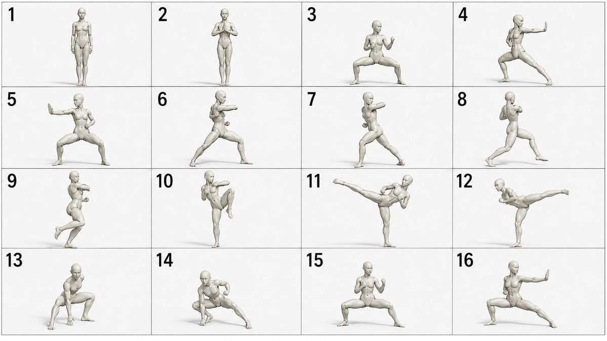 Martial Arts Action Grid — AI Image Prompt