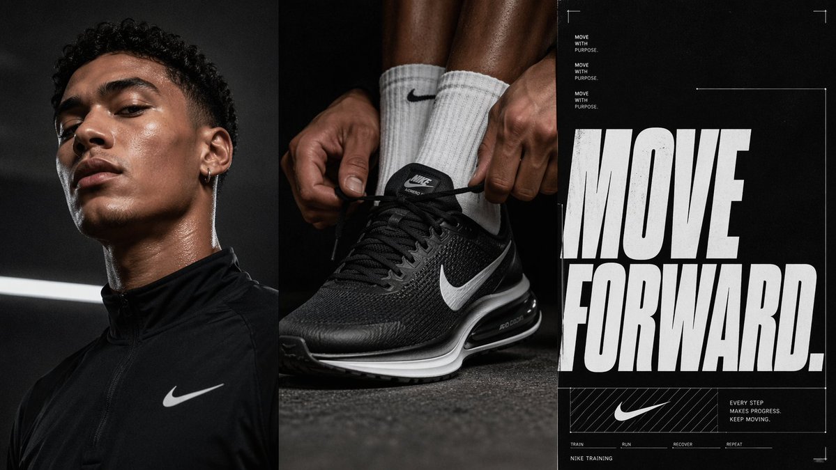 Triptych Sports Ad Poster: Nike-Style Prompt for Sora 2