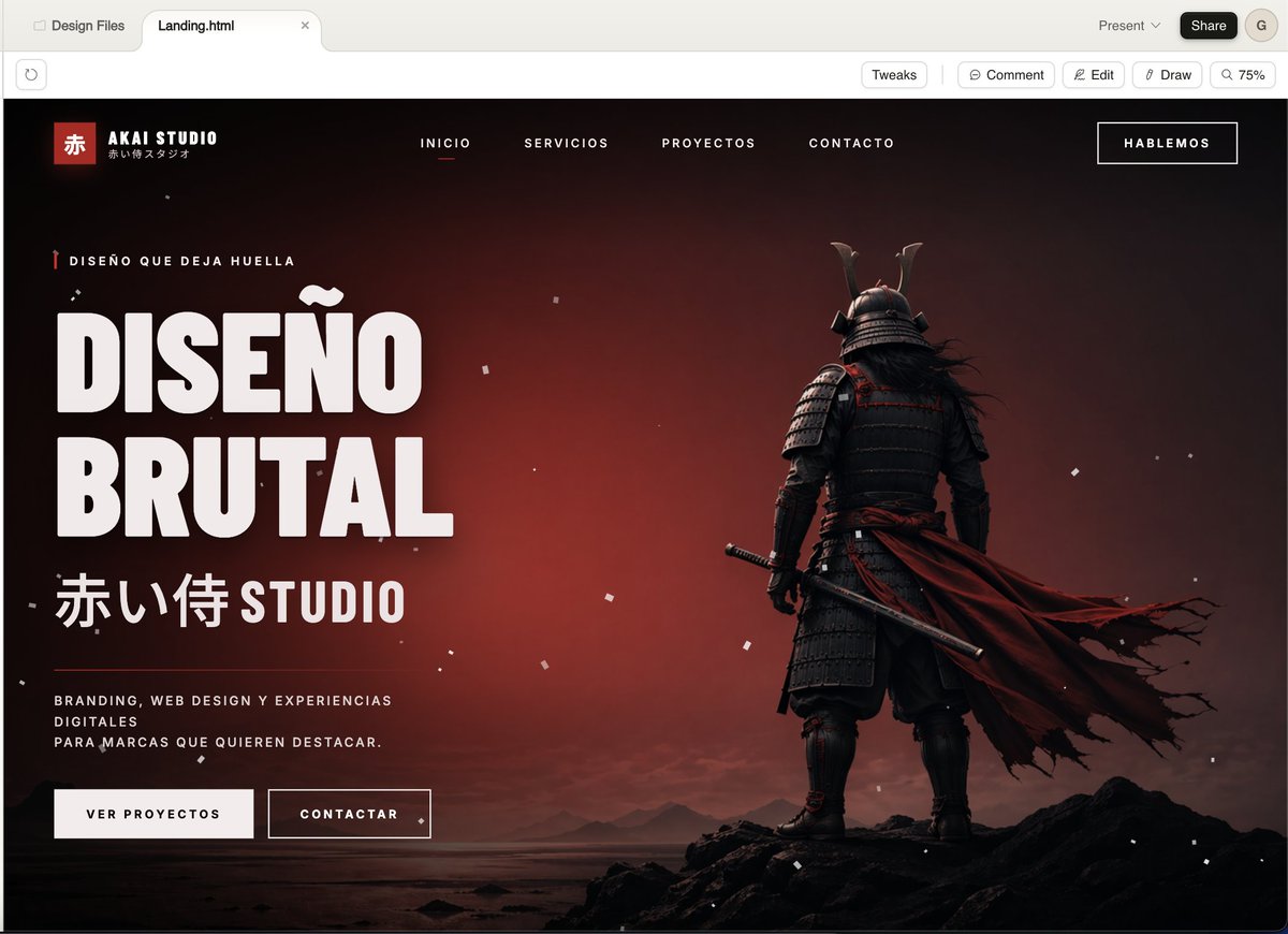 Cinematic Samurai Agency Landing Page — Sora 2 Prompt