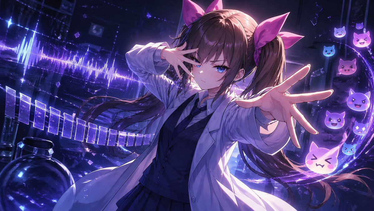 Cyberpunk Neon Lab: Chuunibyou Anime Girl — Sora 2 Prompt