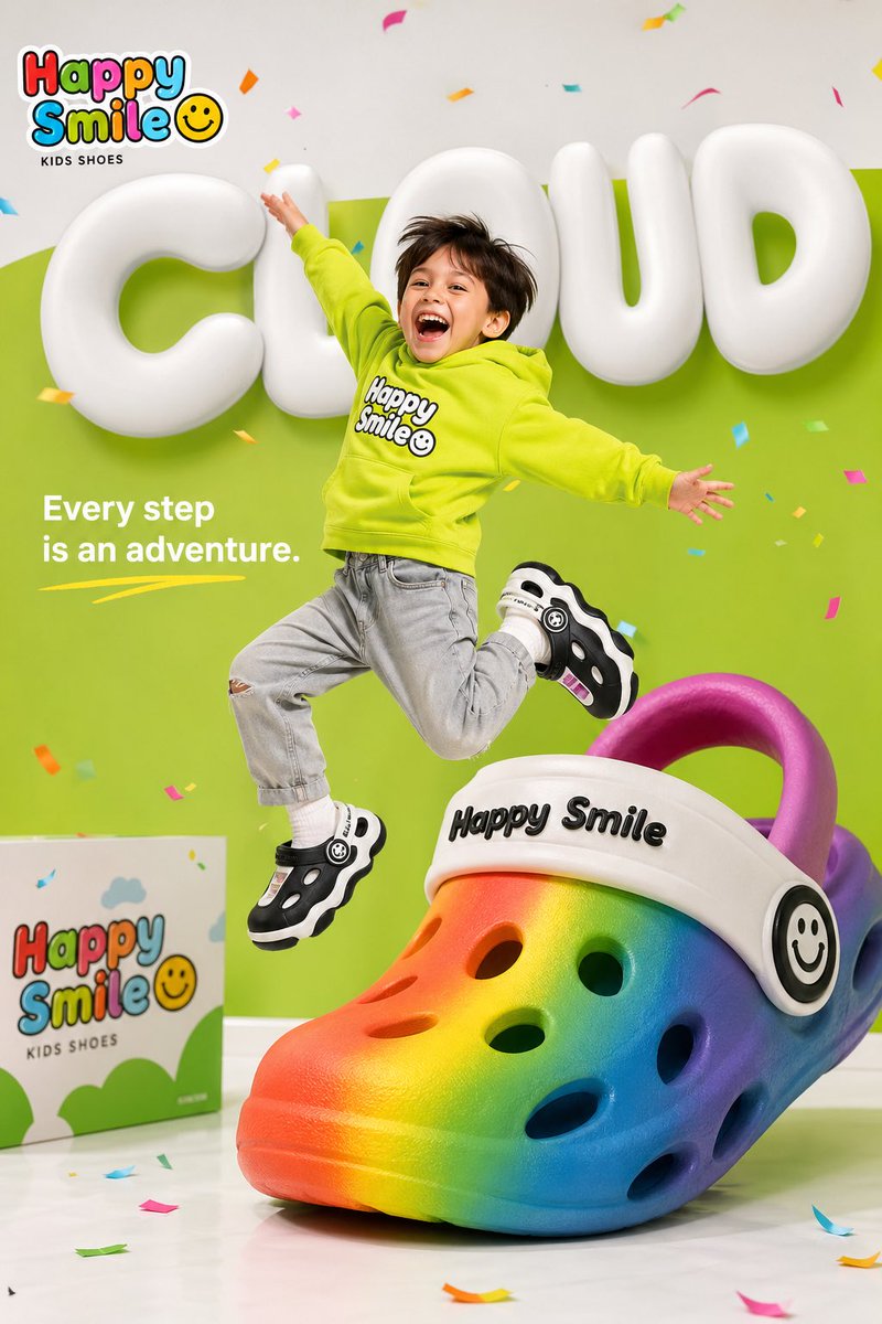 Colorful Children's Shoe Ad — Sora 2 AI Prompt