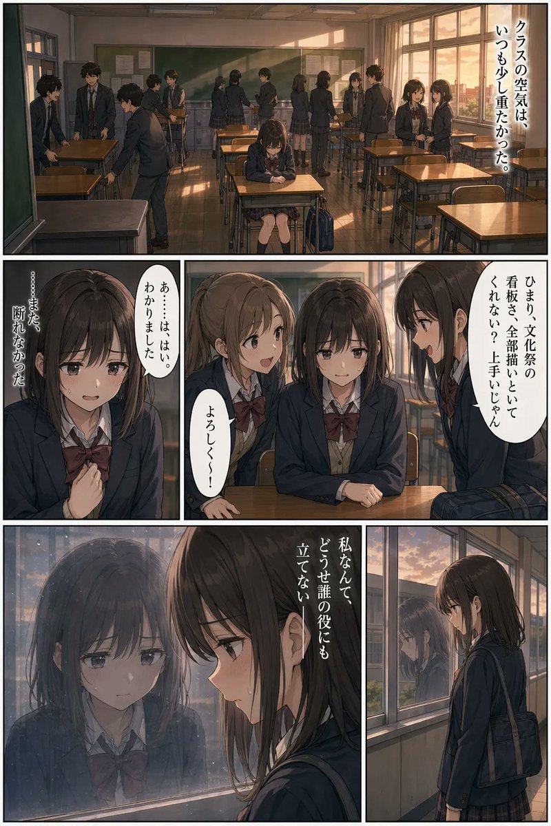Sunset Classroom Manga Page — Sora 2 Prompt for Emotional School Drama