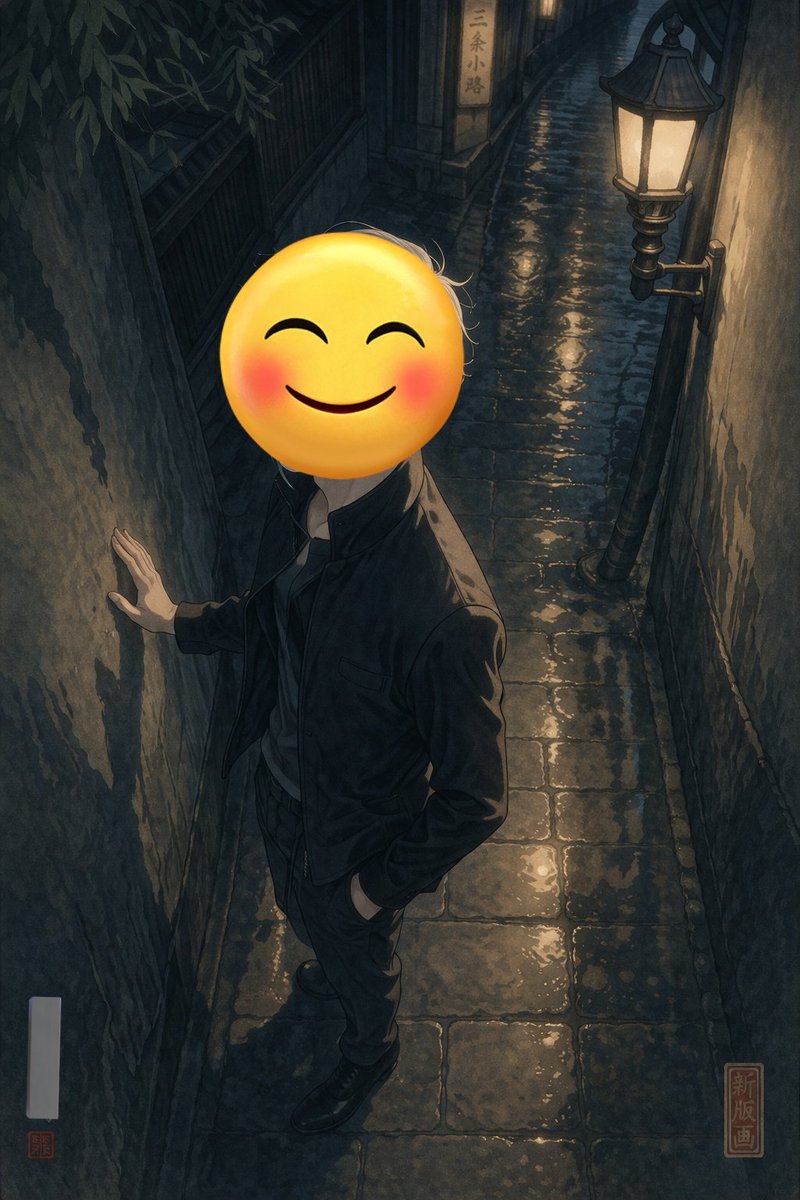 Customizable Emoji Portrait in Night Alley — Sora Prompt