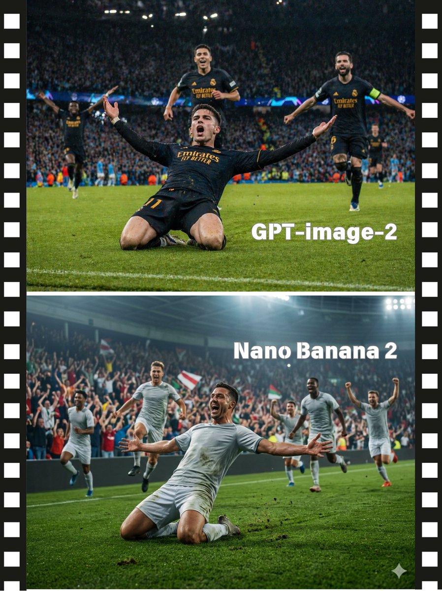 Dramatic Football Goal Celebration — Model Comparison Poster Prompt