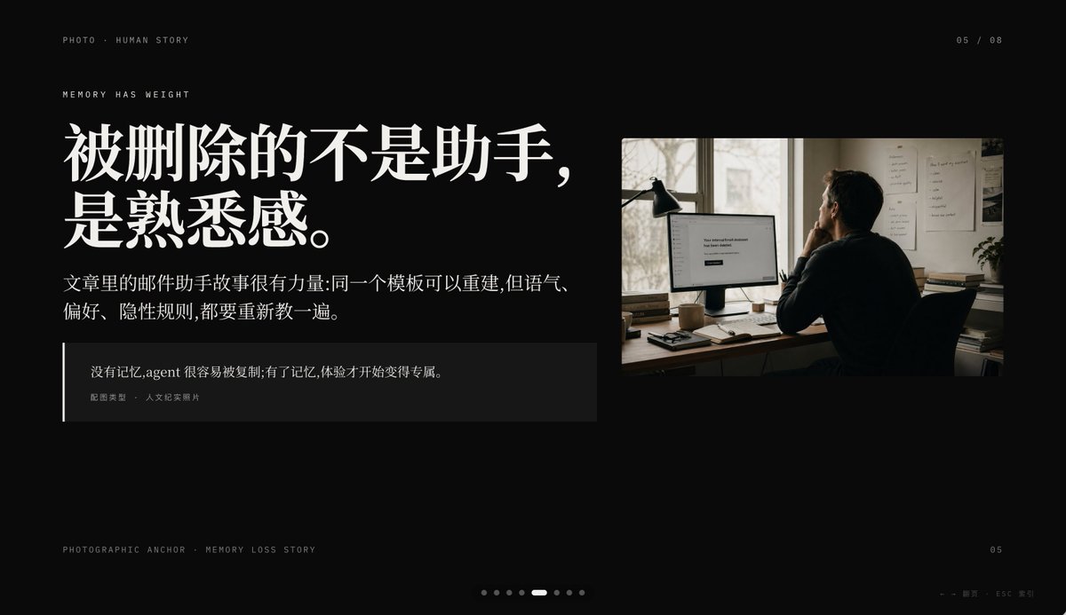 Memory Loss Slide with Chinese Typography & Documentary Photo