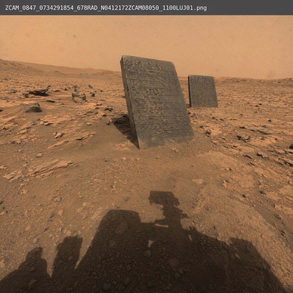 Mars Alien Artifact Photo with File Overlay — Sora 2 Prompt