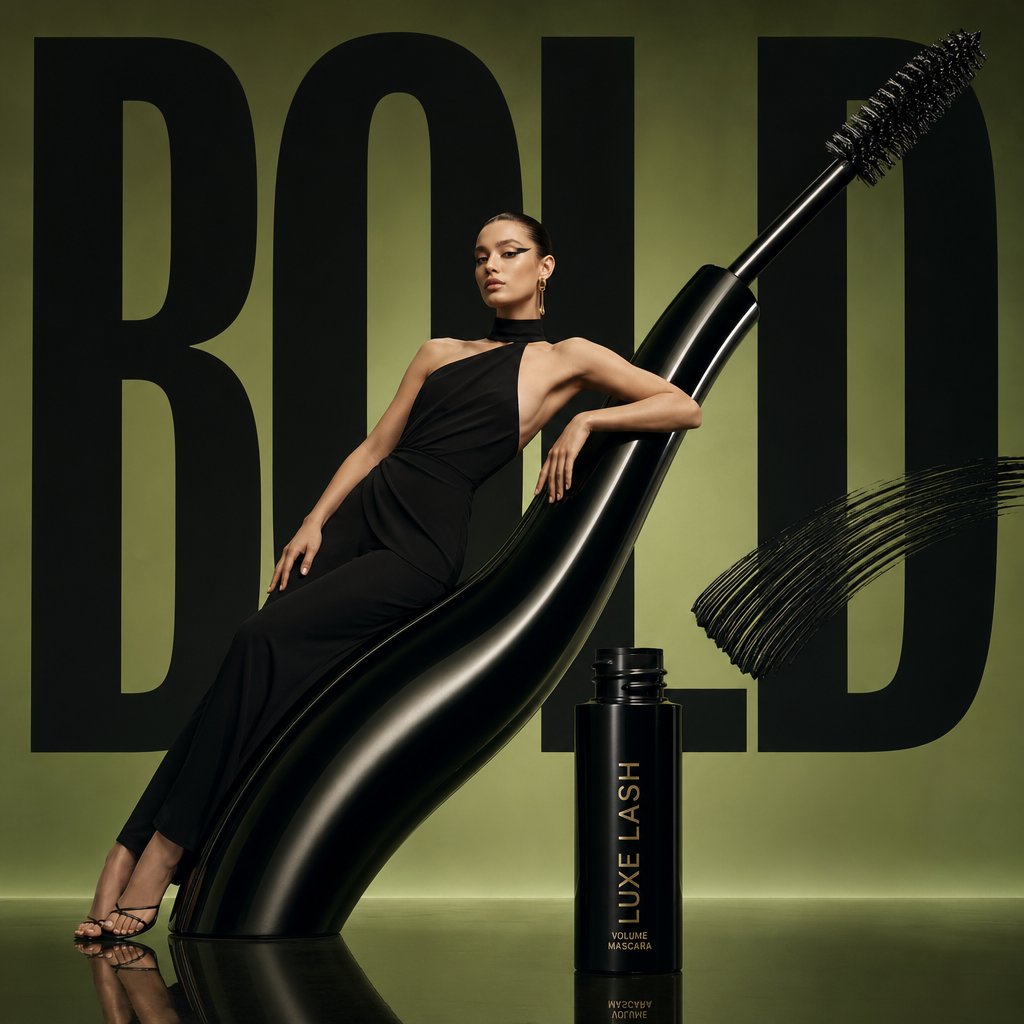 Avant-Garde Mascara Ad — Sora 2 Beauty Prompt