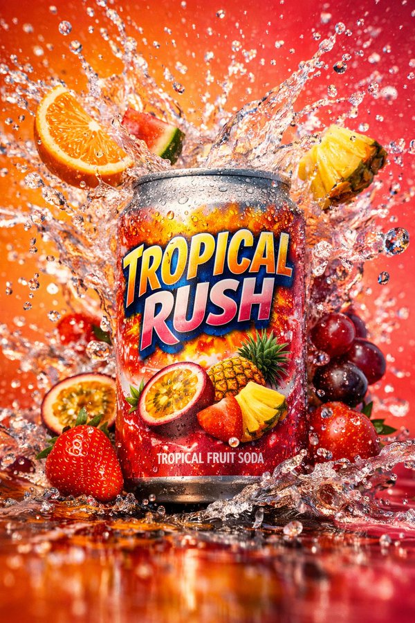Neon Tropical Rush & Lemon Iced Splash — Sora 2 Prompt