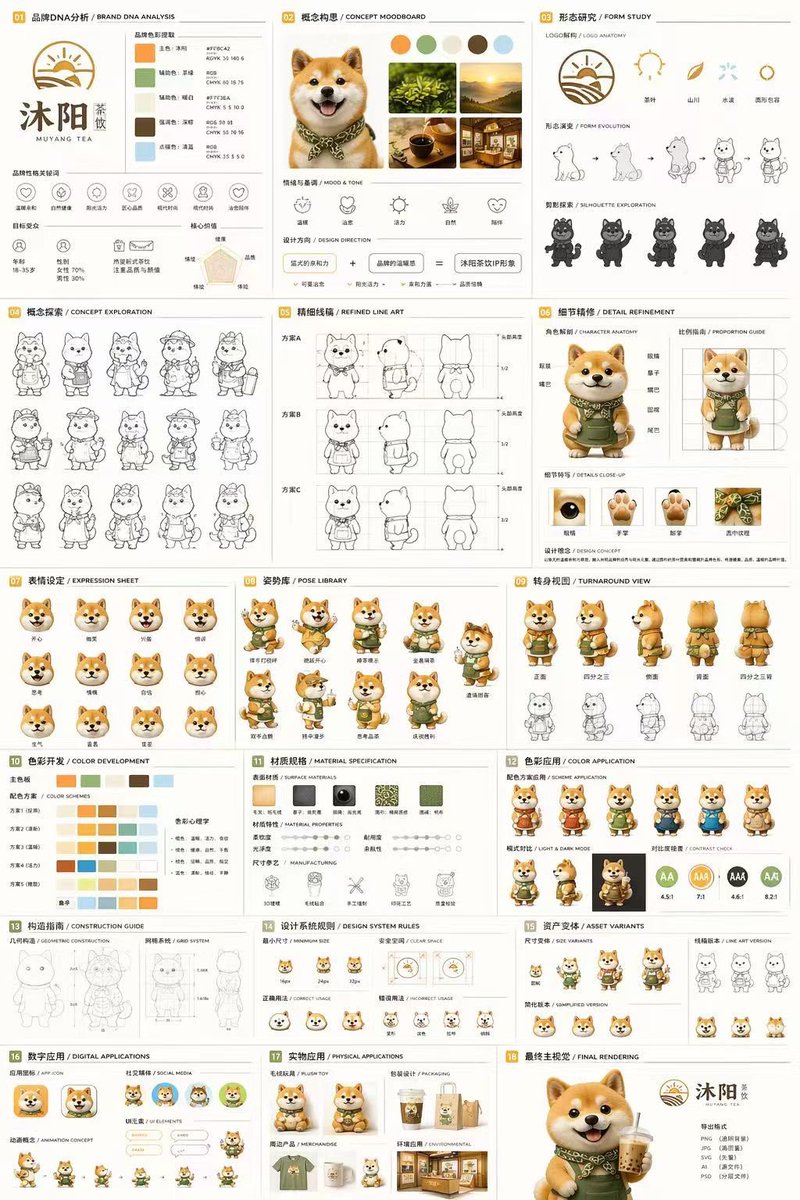 18-Panel Brand Identity & 3D Mascot Design Prompt — Full Guide