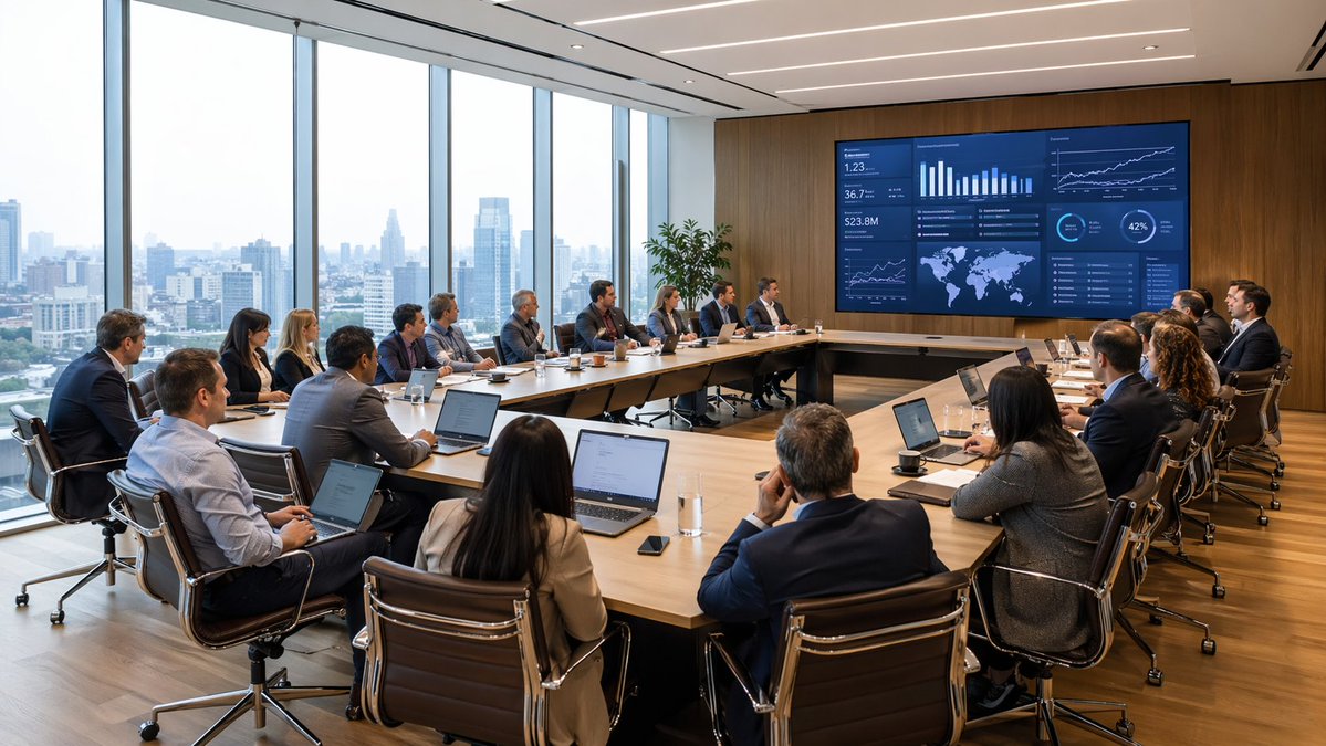 Corporate Boardroom Meeting — Sora 2 Prompt
