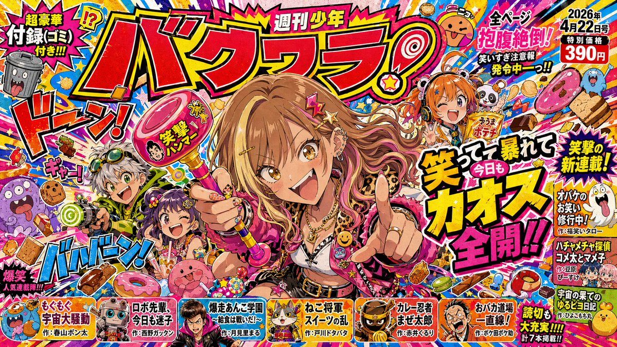 Shonen Manga Cover with Pop Art Chaos — Sora 2 Prompt
