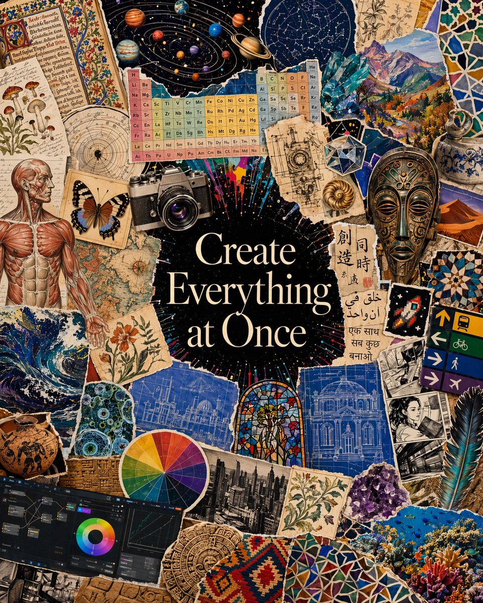 Maximalist Collage Poster Prompt: Create Everything at Once