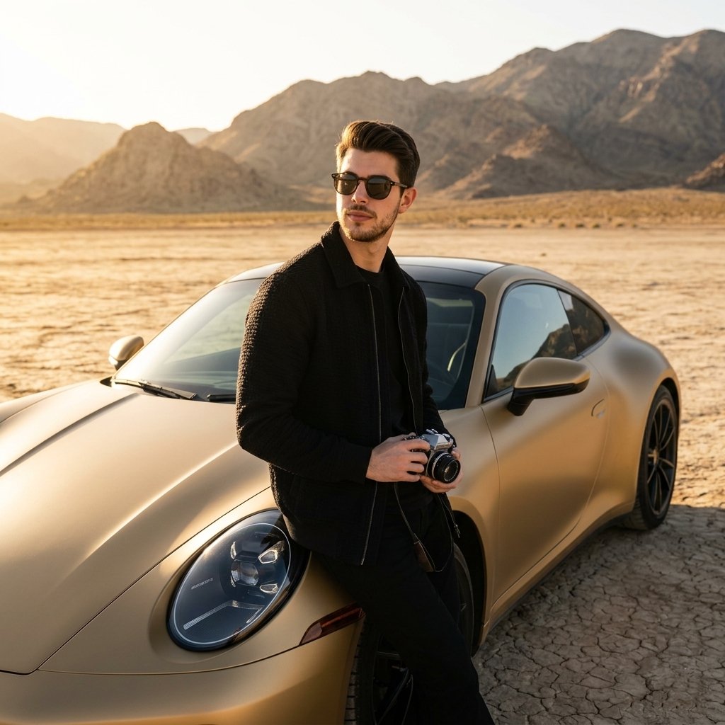Golden Hour Luxury Car Portrait — Sora 2 Cinematic Prompt