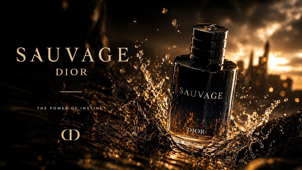 Cinematic Perfume Ad with Gold Splash — Sora 2 Prompt