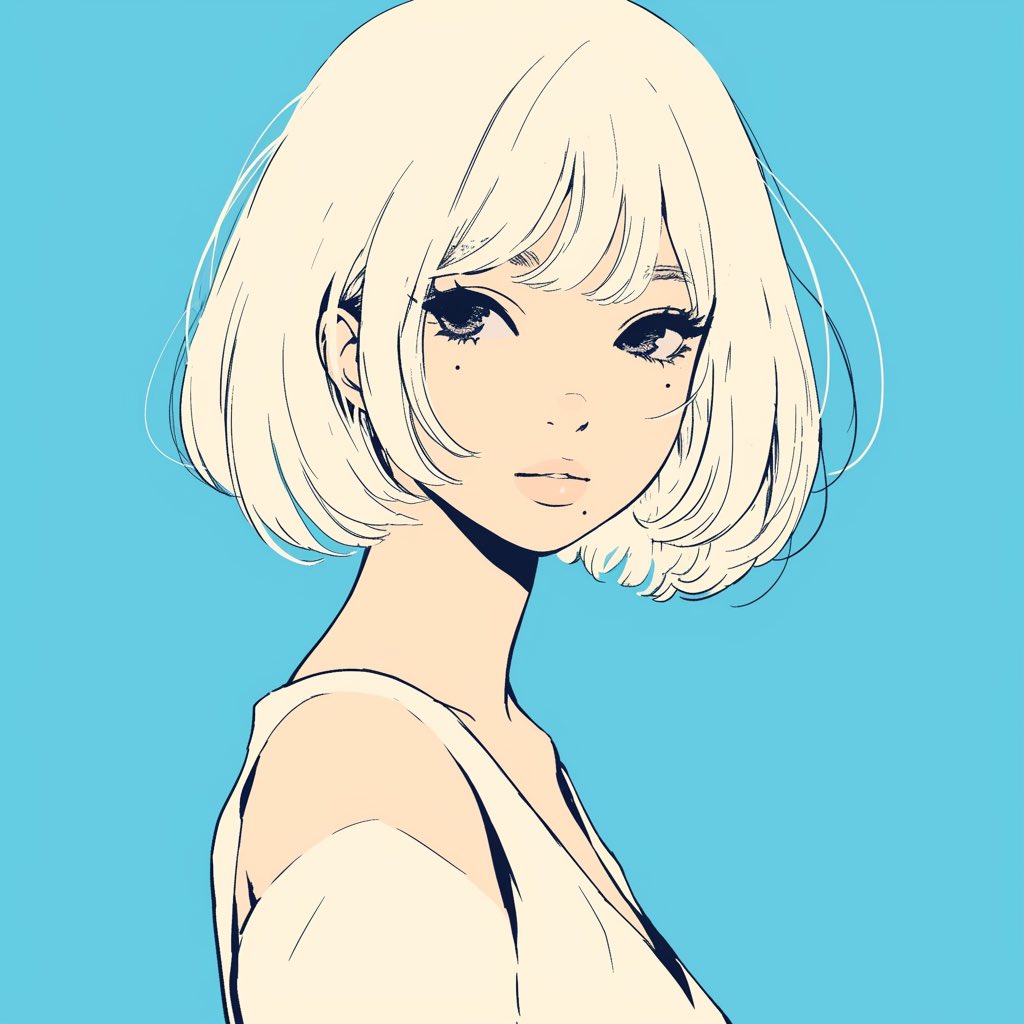 Minimalist Side-View Anime Girl Portrait — Sora 2 Prompt