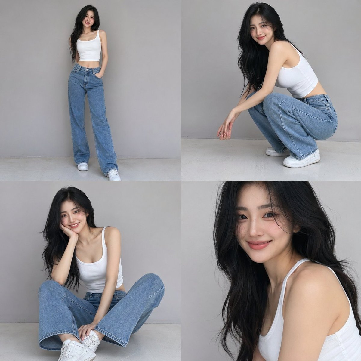 Casual Fashion Grid Photo Shoot — Sora 2 Prompt