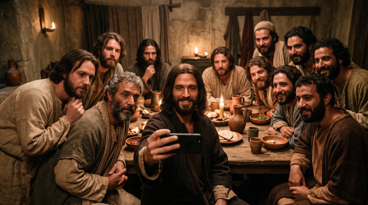 The Last Supper Modern Selfie — Sora 2 Prompt