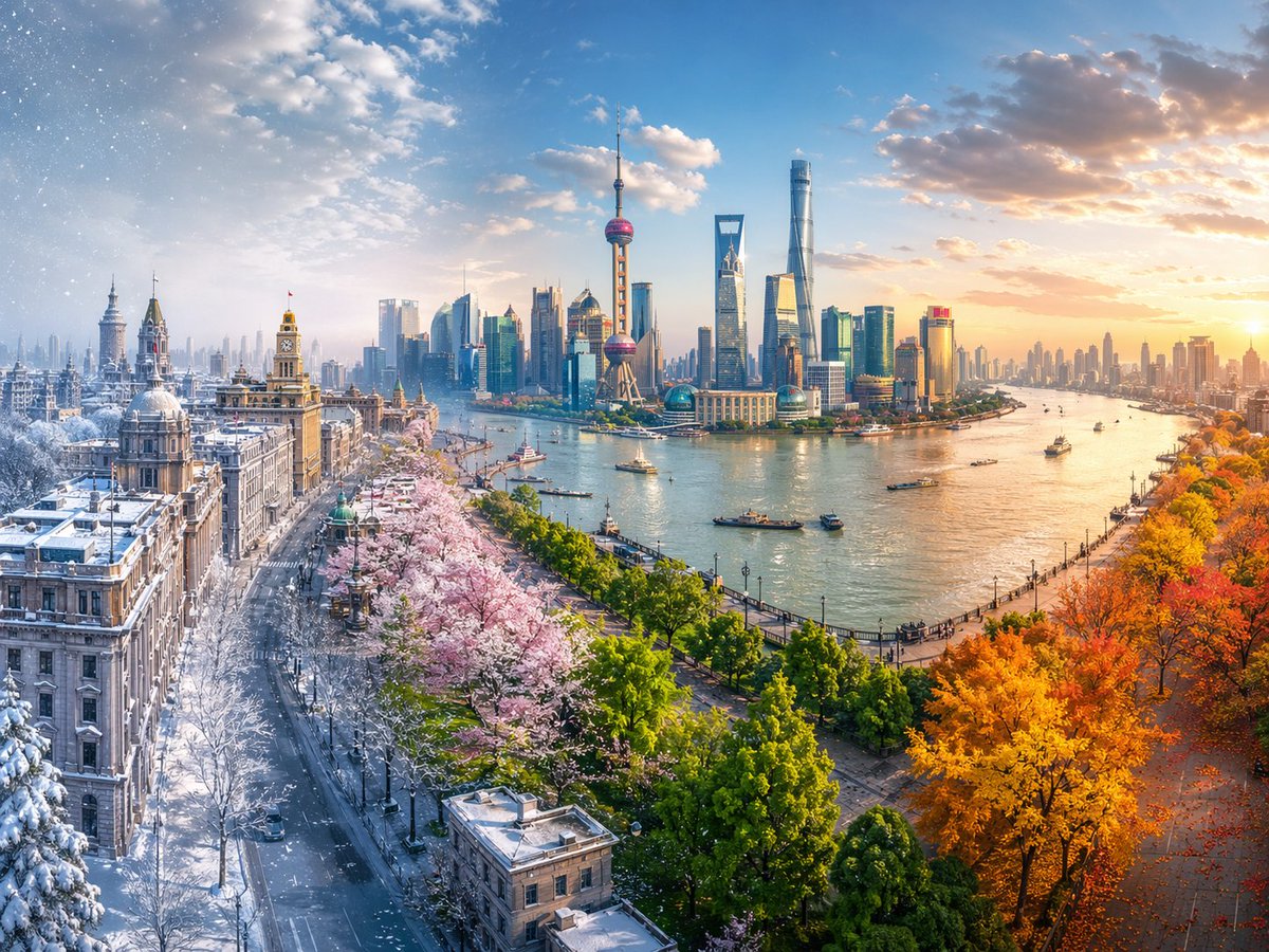 Seamless Four Seasons Panoramic Illustration — Sora 2 Prompt