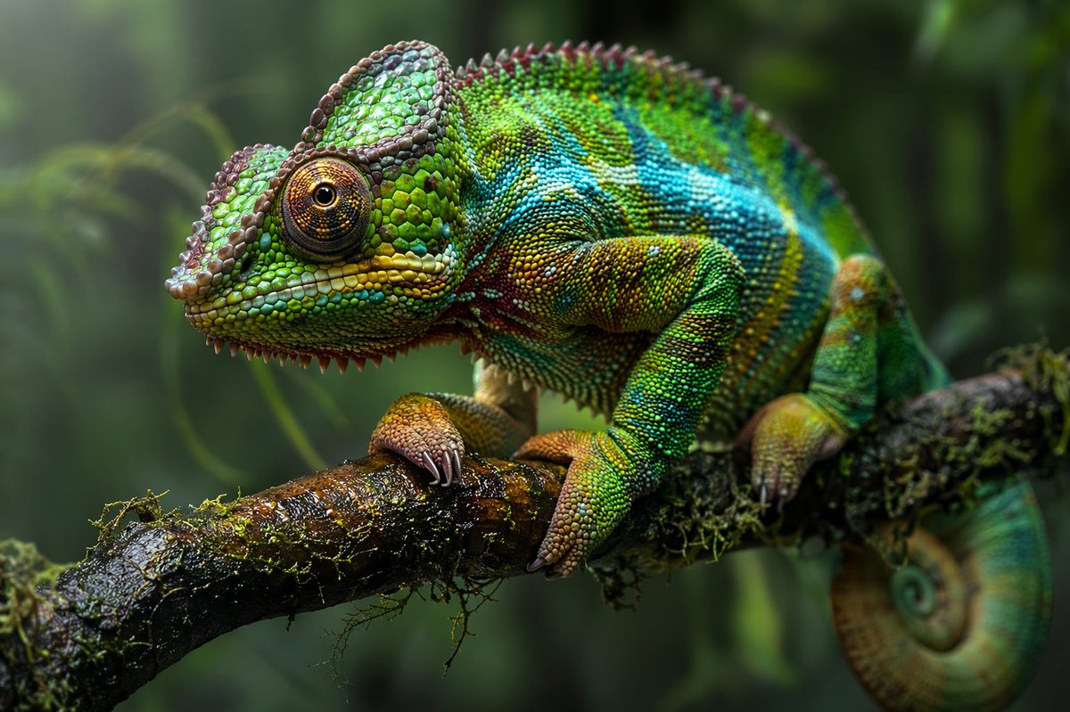 Hyperrealistic Chameleon Macro Photography — Sora 2 Prompt