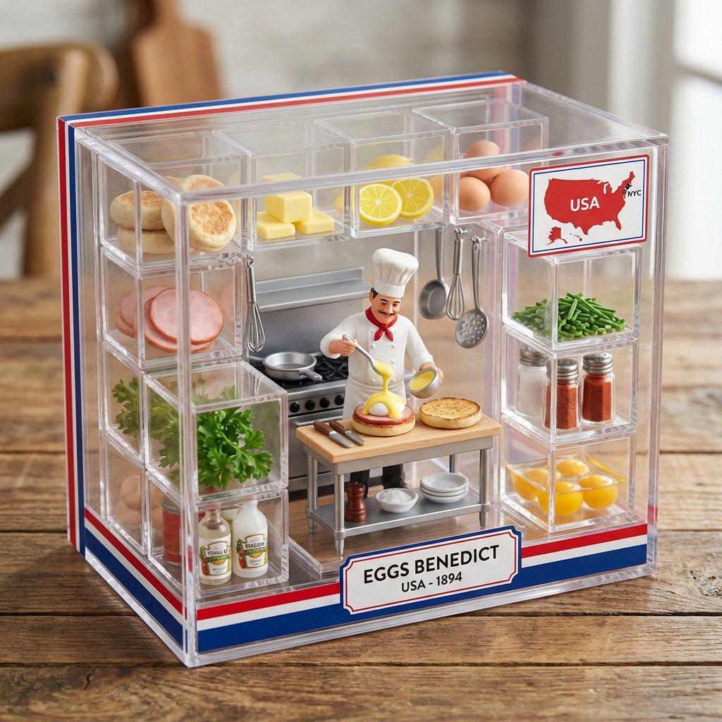Gourmet Miniature Kitchen in Acrylic Box — Sora 2 Prompt